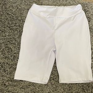 White biker shorts